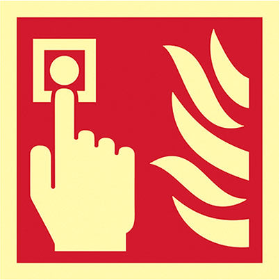 Self-Adhesive Vinyl Photoluminescent "Fire Alarm Call Point" Sign