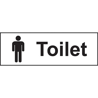 Self-Adhesive Vinyl "Toilets" Sign 300mm x 100mm