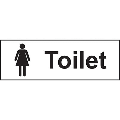 Self-Adhesive Vinyl "Toilets" Sign 300mm x 100mm