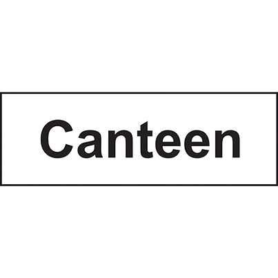 Self-Adhesive Vinyl "Canteen" Sign 300mm x 100mm
