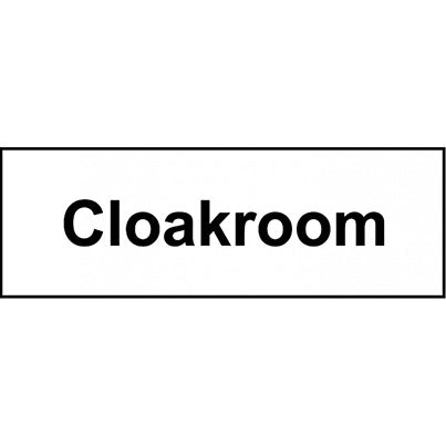 PVC "Cloakroom" Sign 300mm x 100mm