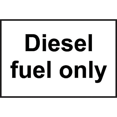 Self-Adhesive Vinyl "Diesel Fuel Only" Sign 150mm x 100mm