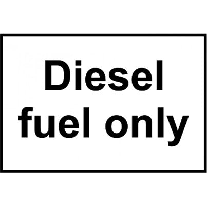 PVC "Diesel Fuel Only" Sign 150mm x 100mm