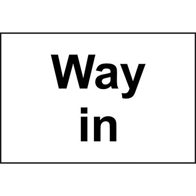 Self-Adhesive Vinyl "Way In" Sign 300mm x 200mm