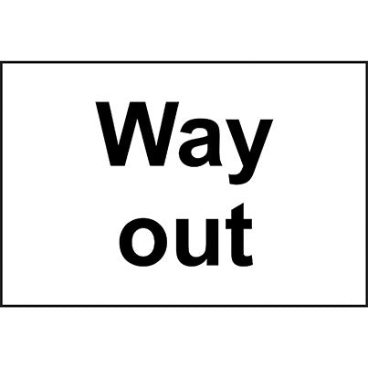 PVC "Way Out" Sign 300mm x 200mm