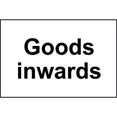 PVC "Goods Inwards" Sign 300mm x 200mm