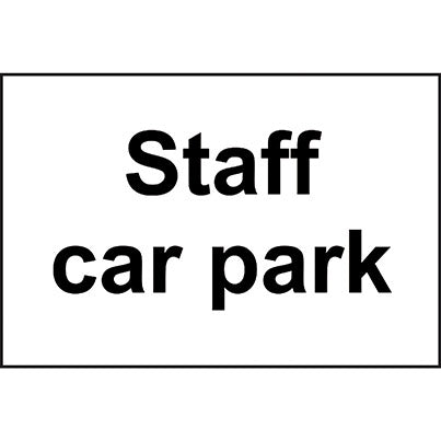 PVC "Staff Car Park" Sign 300mm x 200mm