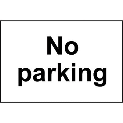 PVC "No Parking" Sign 300mm x 200mm
