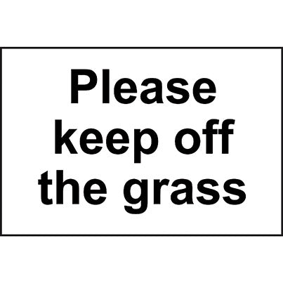 PVC "Please Keep Off the Grass" Sign 300mm x 200mm