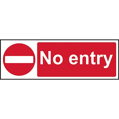 Self-Adhesive Vinyl "No Entry" Sign 300mm x 100mm