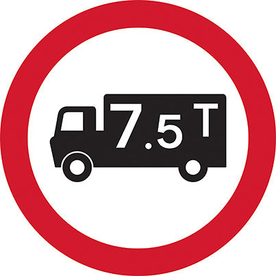 Dibond 7.5-Tonne Restriction Road Sign with Channel 600mm
