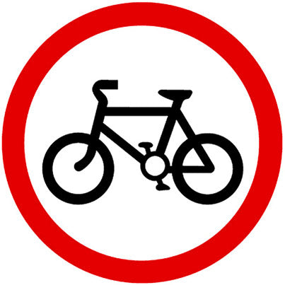 Dibond Circular Cyclists Prohibited Road Sign 600mm