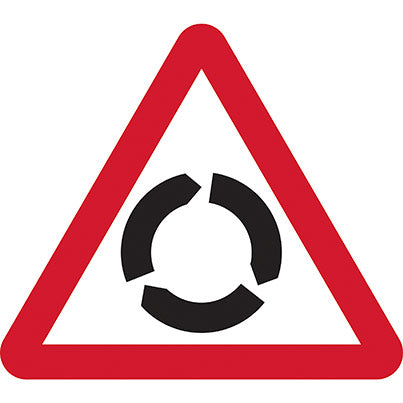 Dibond Triangular Roundabout Symbol Road Sign 600mm
