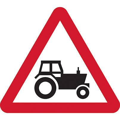 Dibond Triangular Tractor Symbol Road Sign 600mm