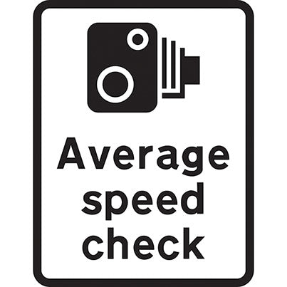 Dibond Rectangular "Average Speed Check" Road Sign 450mm x 600mm