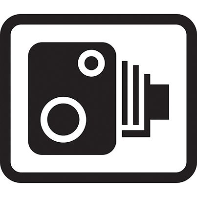 Dibond Rectangular Speed Camera Symbol Sign 350mm x 300mm