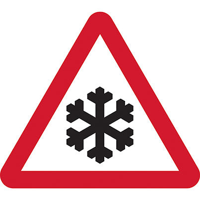 Zintec Triangular Ice Road Sign with Frame