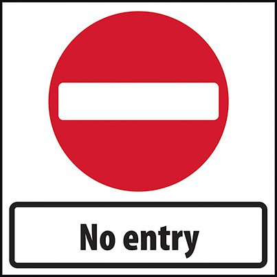 Zintec Square No Entry Temporary Road Sign and Frame