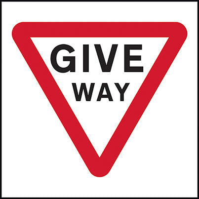 Zintec Square "Give Way" Temporary Road Sign and Frame