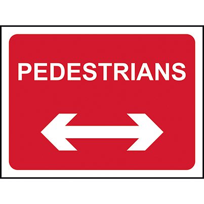 Zintec "Pedestrians" Temporary Road Sign 600mm x 450mm