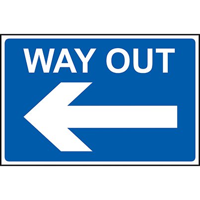 PVC "Way Out" 600mm x 450mm