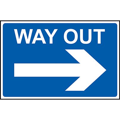 PVC "Way Out" 600mm x 450mm