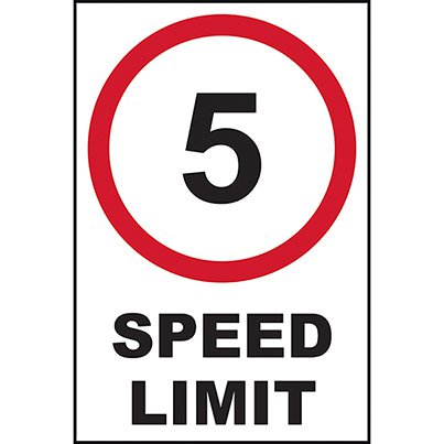Foamex Rectangular "5mph Speed Limit" Road Sign 400mm x 600mm