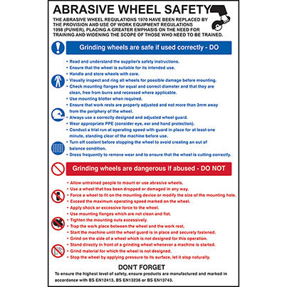PVC Abrasive Wheel Safety Poster 400mm x 600mm