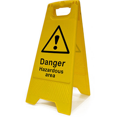 Heavy-Duty "Danger Hazardous Area" A-Board Sign 300mm x 620mm