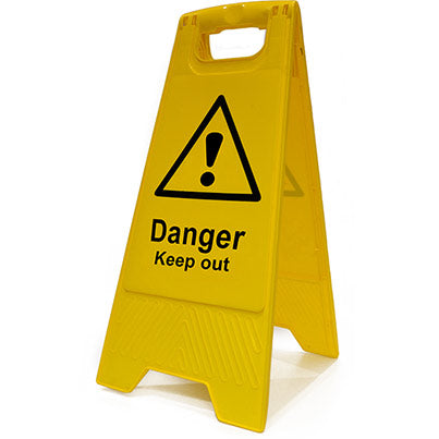 Heavy-Duty "Danger Keep Out" A-Board Sign 300mm x 620mm