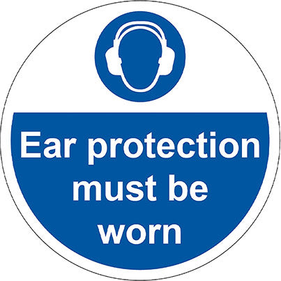 Slip-Resistant Laminate "Ear Protection Must be Worn" Floor Graphic 400mm