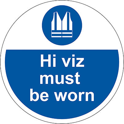 Slip-Resistant Laminate "Hi-Vis Must be Worn "Floor Graphic 400mm