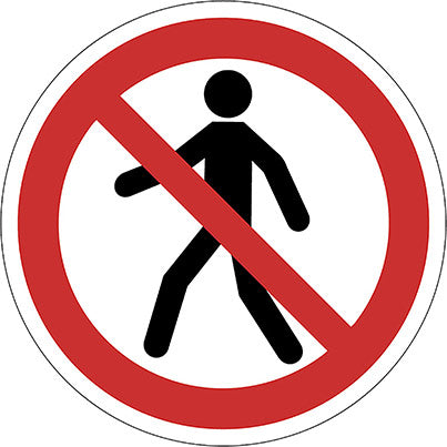 Slip-Resistant Laminate No Pedestrian Access Symbol Floor Graphic 400mm