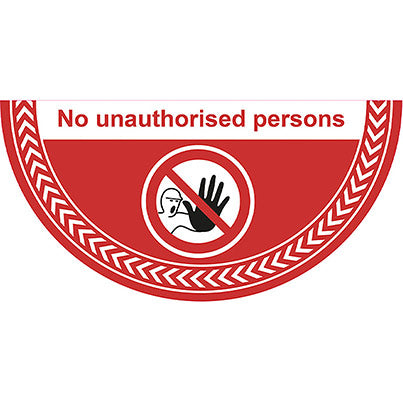 Slip-Resistant Laminate "No Unauthorised Persons" Floor Graphic 750mm x 375mm