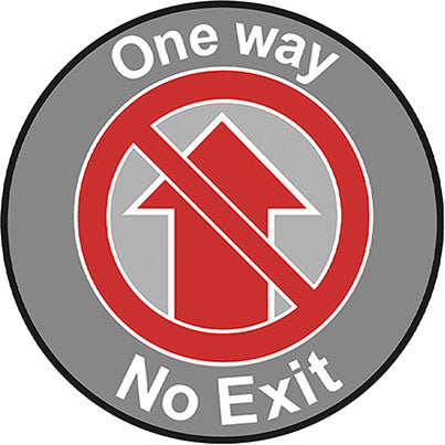 Slip-Resistant Laminate "One Way No Exit" Floor Graphic 400mm