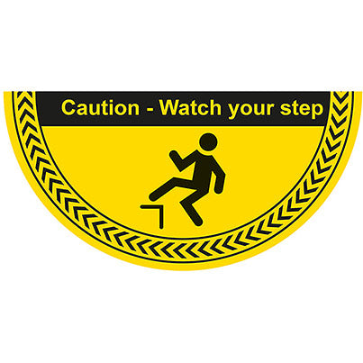 Slip-Resistant Laminate "Caution Watch Your Step" Floor Graphic 750mm x 375mm