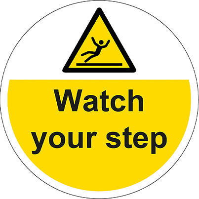 Slip-Resistant Laminate "Watch Your Step" Floor Graphic 400mm