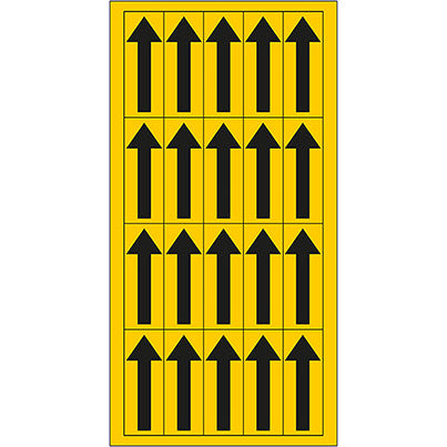 Self-Adhesive Vinyl Arrow Label 21mm x 56mm (Sheet of 20)