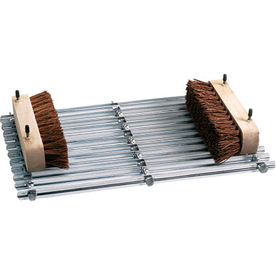 Metal Boot Scraper Mat with Two Wooden Brushes