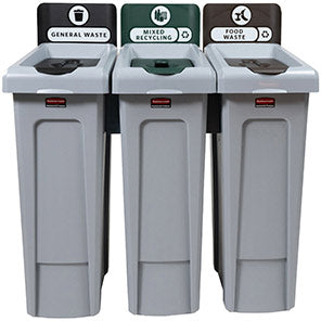 Rubbermaid Slim Jim Three-Stream Recycling Station