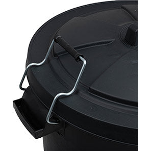 Black 80L Plastic Dustbin with Lid Clips