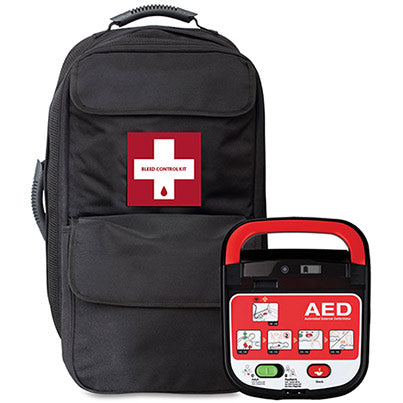 CODE RED British-Standard Hybrid Critical Injury Kit with AED in Rucksack