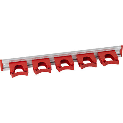 Hillbrush Hygiene HD6 Aluminium Wall Rail with Five Medium Hangers