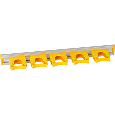Hillbrush Hygiene HD6 Aluminium Wall Rail with Five Medium Hangers