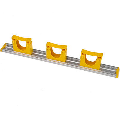 Hillbrush Hygiene HD7 Aluminium Wall Rail with Three Large Hangers