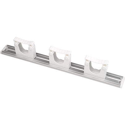 Hillbrush Hygiene HD7 Aluminium Wall Rail with Three Large White Hangers