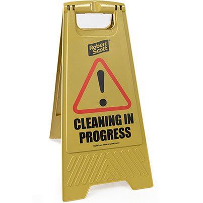 Robert Scott "Cleaning in Progress/Wet Floor" A-Board Sign 300mm x 620mm