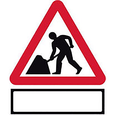 Quazar Roll-Up Men at Work Road Sign with Supplementary Plate Space 600mm
