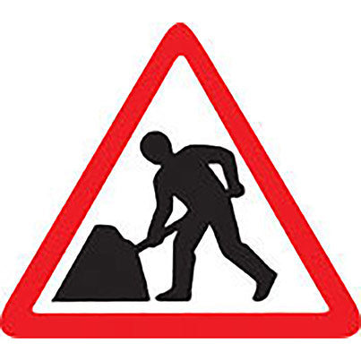 Quazar Roll-Up Men at Work Road Sign