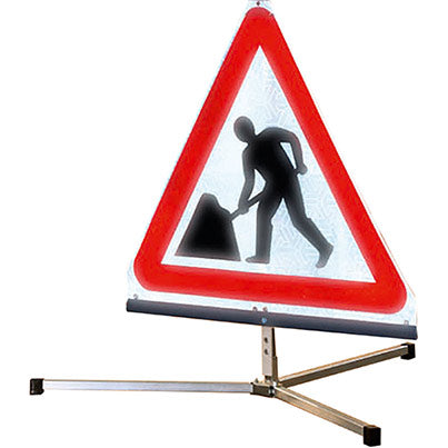 Quazar TriFlex Roll-Up Men At Work Road Sign